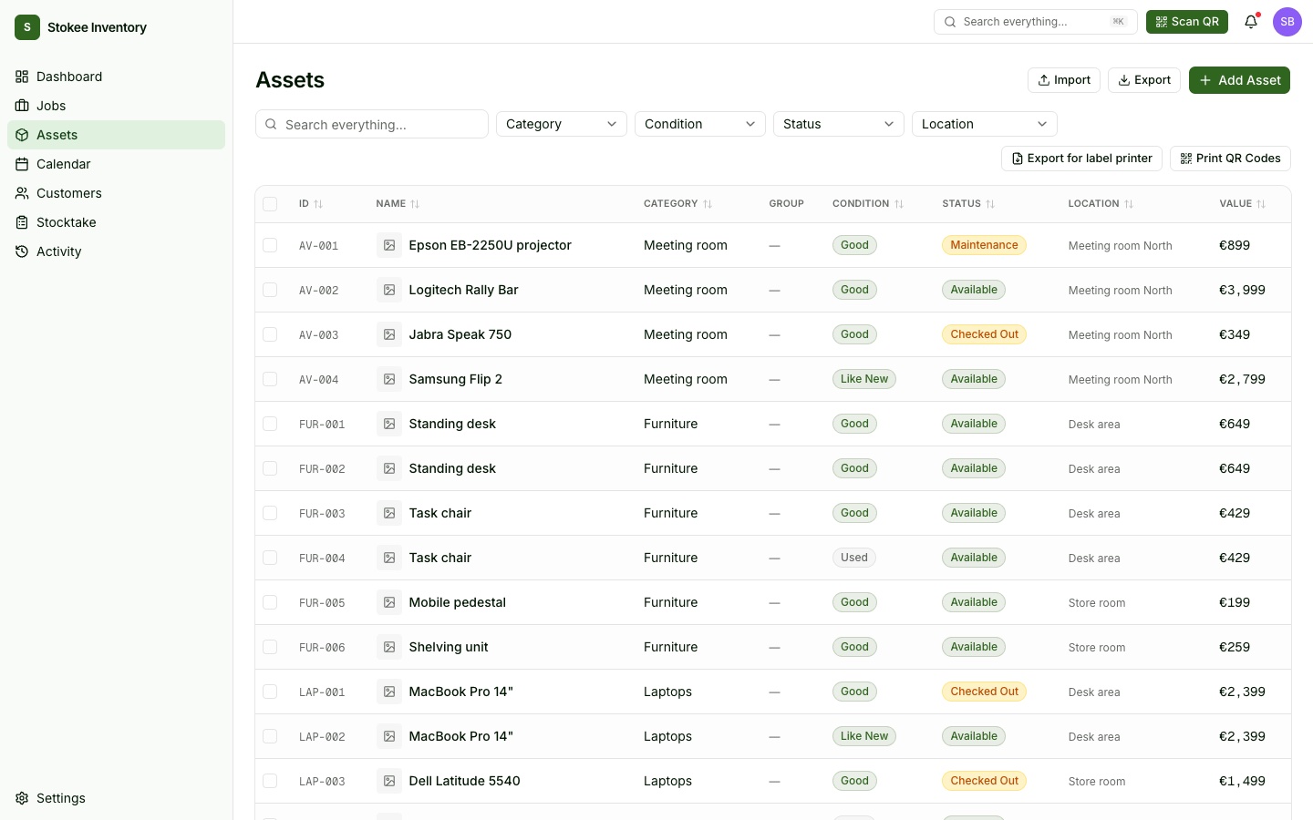 Stokee Inventory — Stokee Inventory — the register for equipment that goes out and comes back